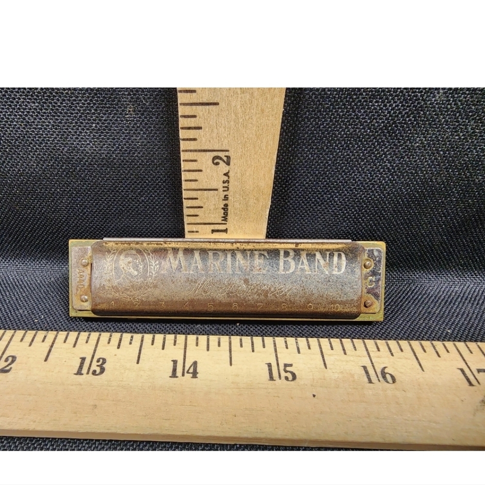 Vintage Hohner Marine Band Harmonica C Key Used Tested Works